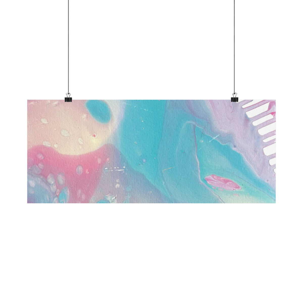 Abstract Pastel Ocean Matte Horizontal Poster Animal Calming Nursery & Bedroom Wall Art