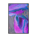 Wave Abstract Purple Fluid Art Matte Canvas Framed