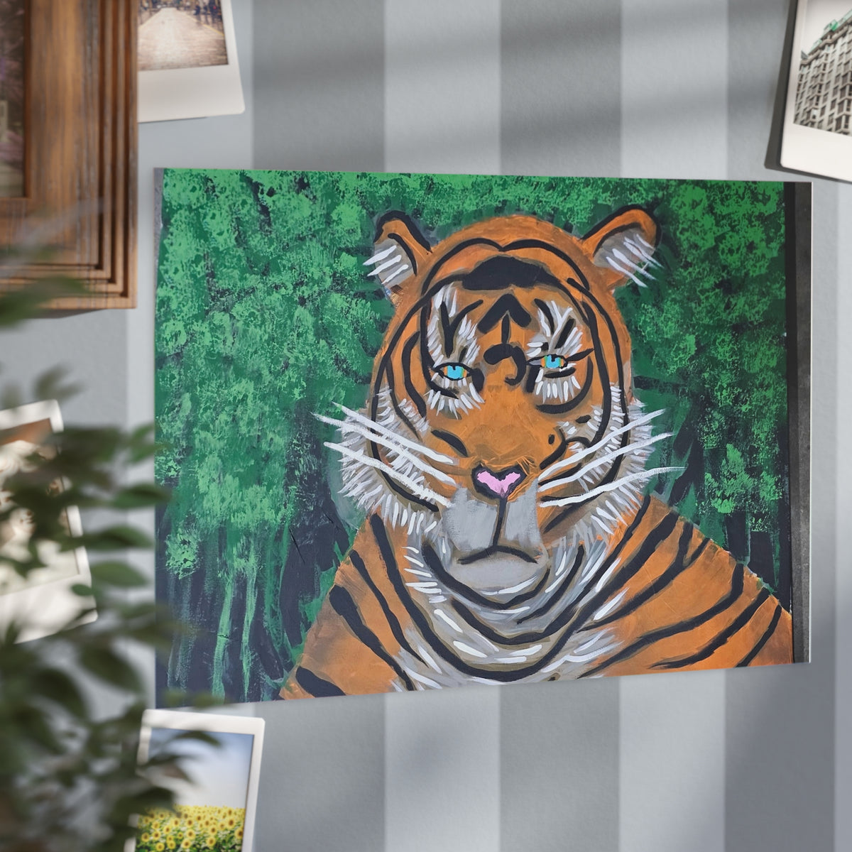 Tiger Portrait Art Print Whimsical Forest Tiger Unframed Print