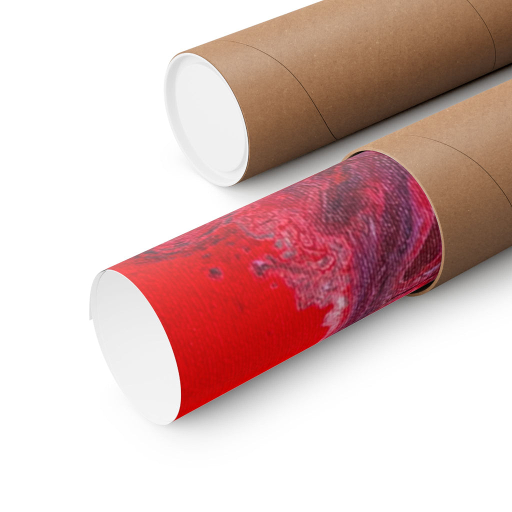 Power Abstract Red Fluid Art Matte Poster (Horizontal)