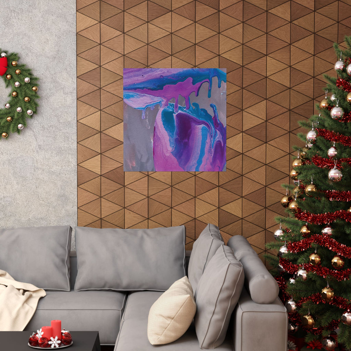 Wave Abstract Purple Fluid Art Matte Poster