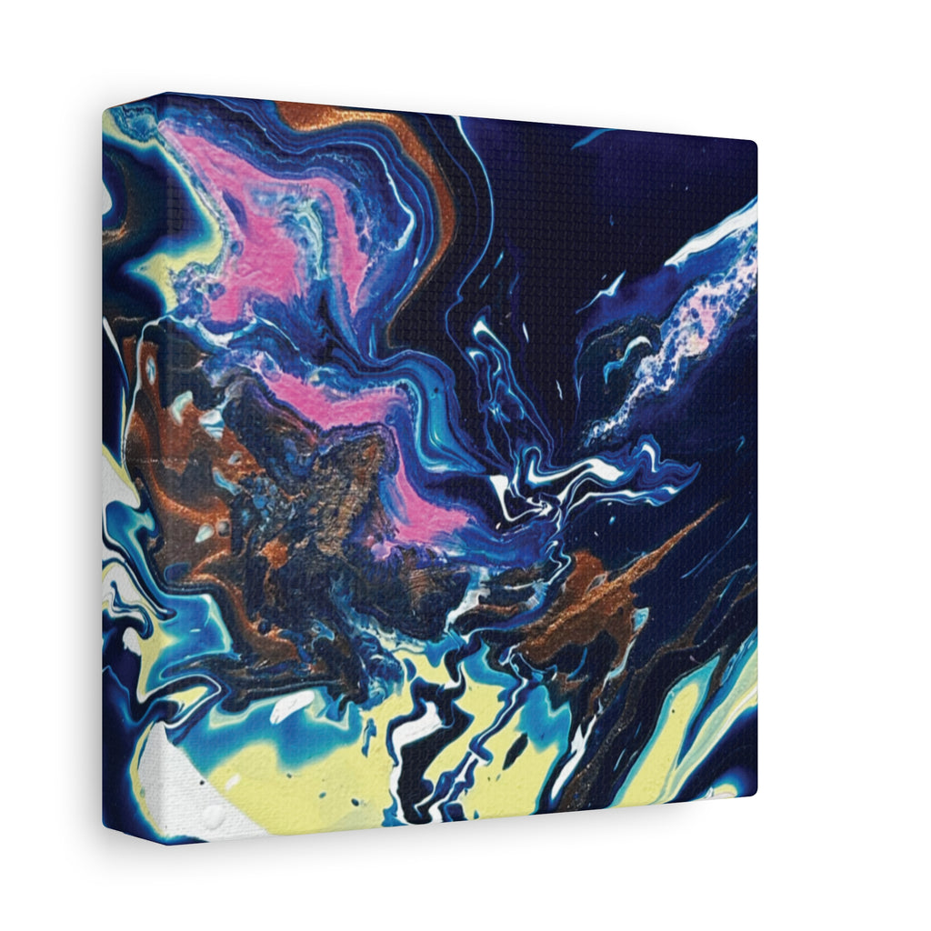 Change Abstract Blue Fluid Art Matte Canvas Print (Stretched Wall Art)