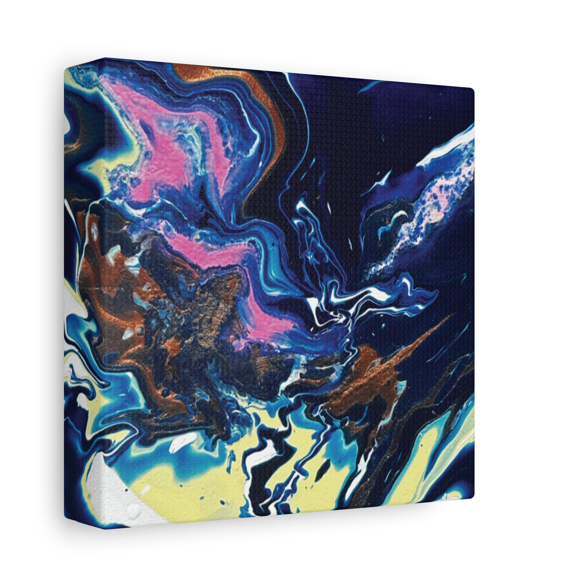 Change Abstract Blue Fluid Art Matte Canvas Print (Stretched Wall Art)