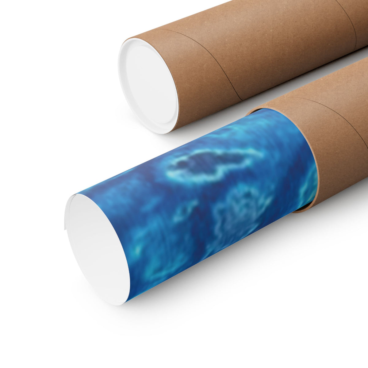Abstract Ocean Blue Matte Poster Vertical Wall Art Print