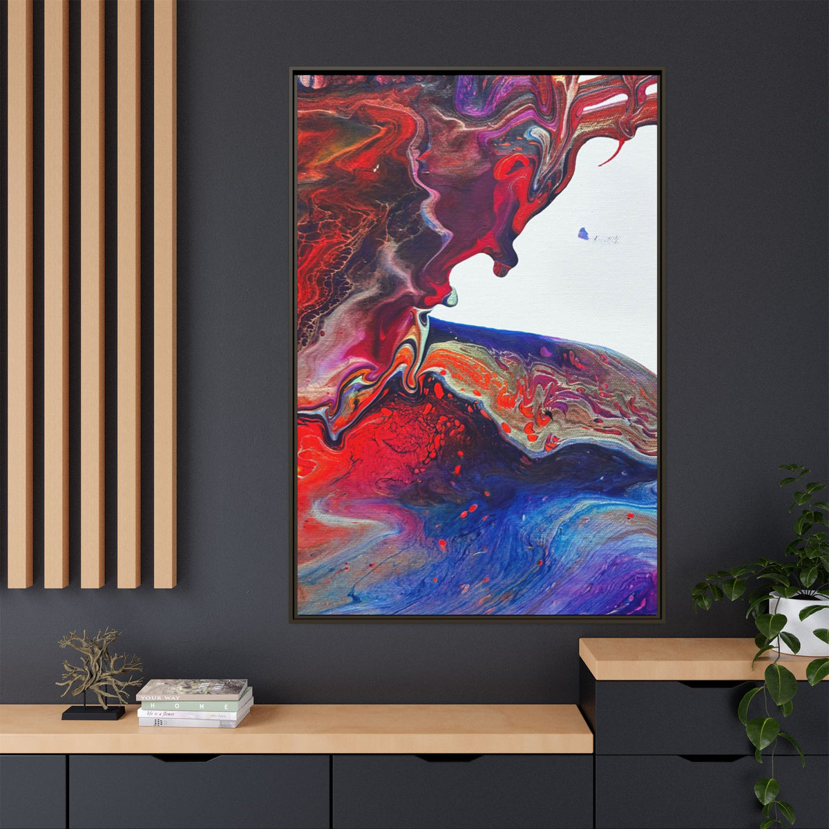 Abstract Fluid Art Matte Canvas Print Multi‑Color Swirl Wall Art