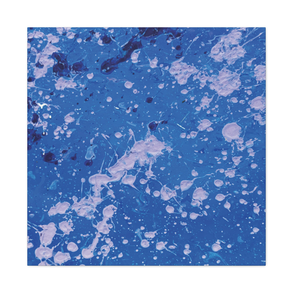 Blue Abstract Splatter Canvas Print  Dots (Matte Stretched 1.25")