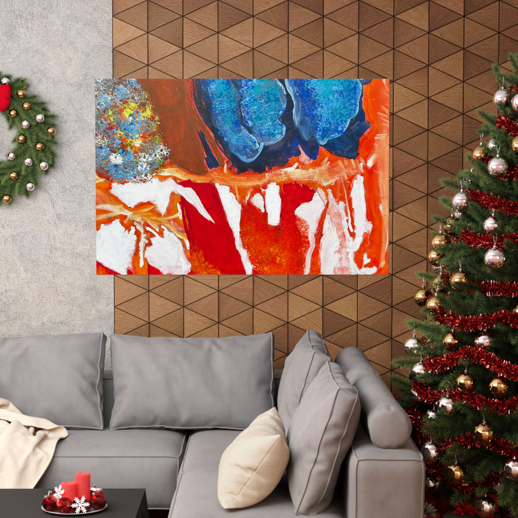 Abstract Color Splash Matte Poster Vibrant Horizontal Modern Wall Art