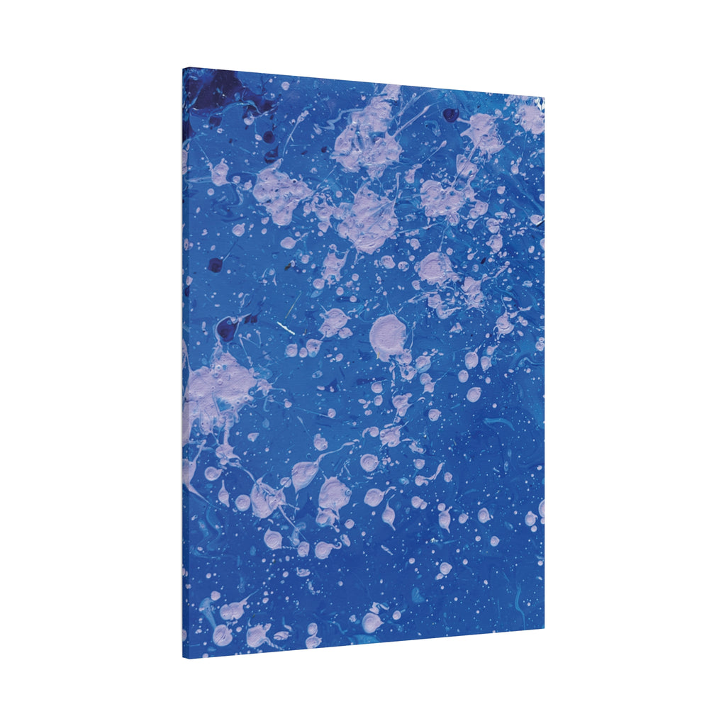 Blue Abstract Splatter Canvas Print  Dots (Matte Stretched 1.25")