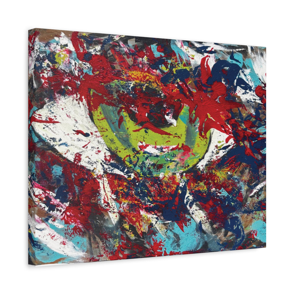 Abstract Burst Matte Canvas Print Eye Colorful Modern Wall Art, Stretched 1.25"