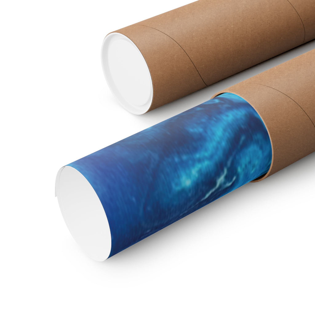 Abstract Ocean Blue Matte Poster Vertical Wall Art Print
