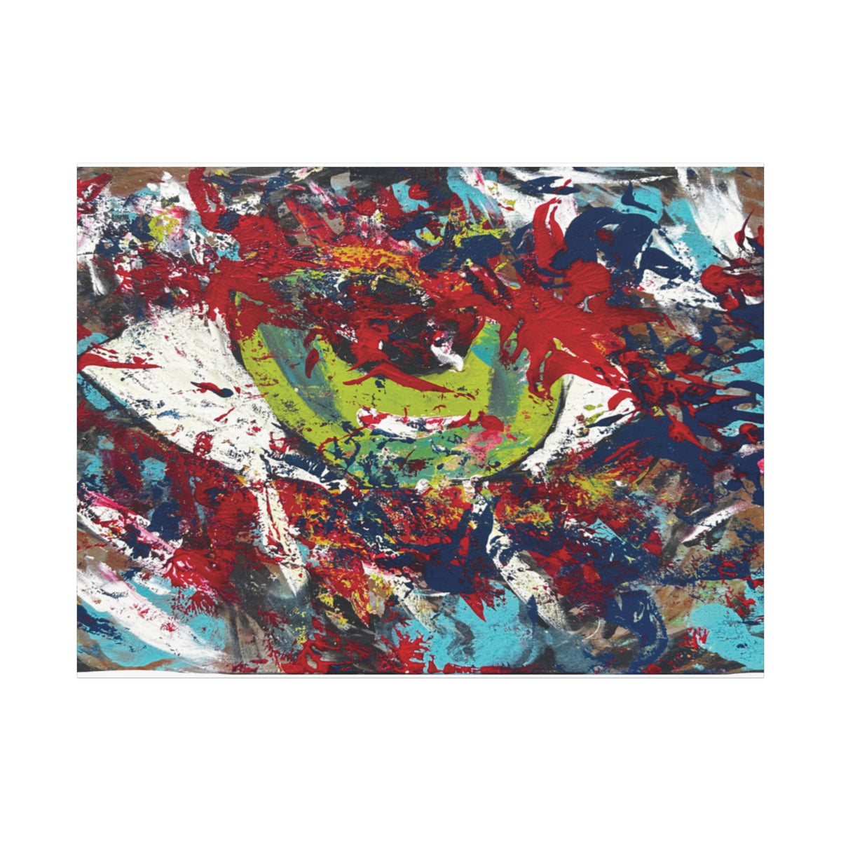Abstract Burst Matte Canvas Print Eye Colorful Modern Wall Art, Stretched 1.25"