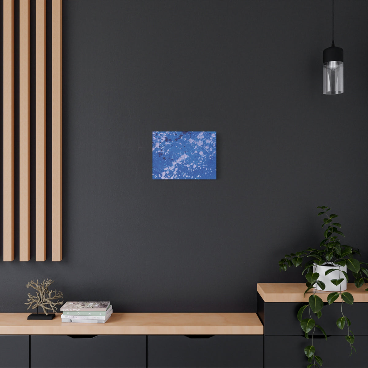 Blue Abstract Splatter Canvas Print  Dots (Matte Stretched 1.25")