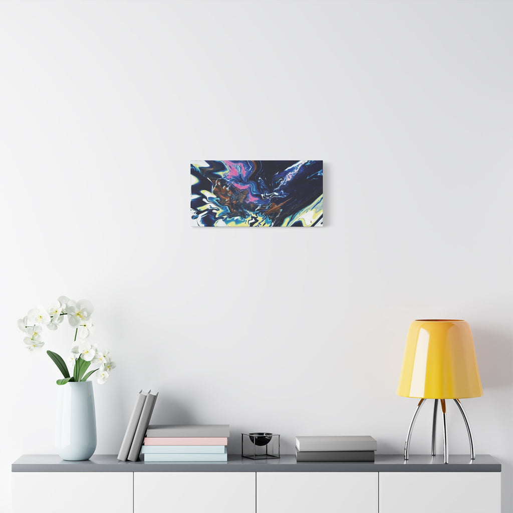 Change Abstract Blue Fluid Art Matte Canvas Print (Stretched Wall Art)