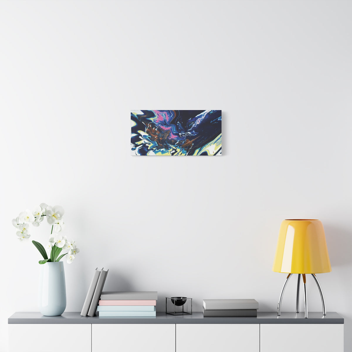Change Abstract Blue Fluid Art Matte Canvas Print (Stretched Wall Art)