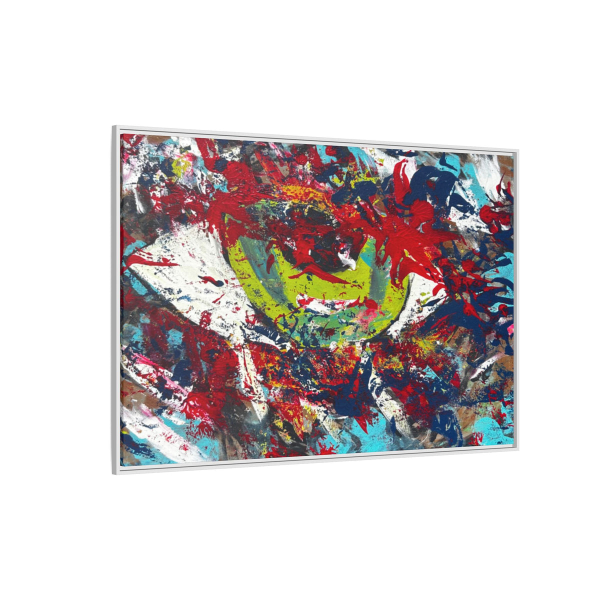 Abstract Color Splash Matte Canvas Print Eye (Framed)