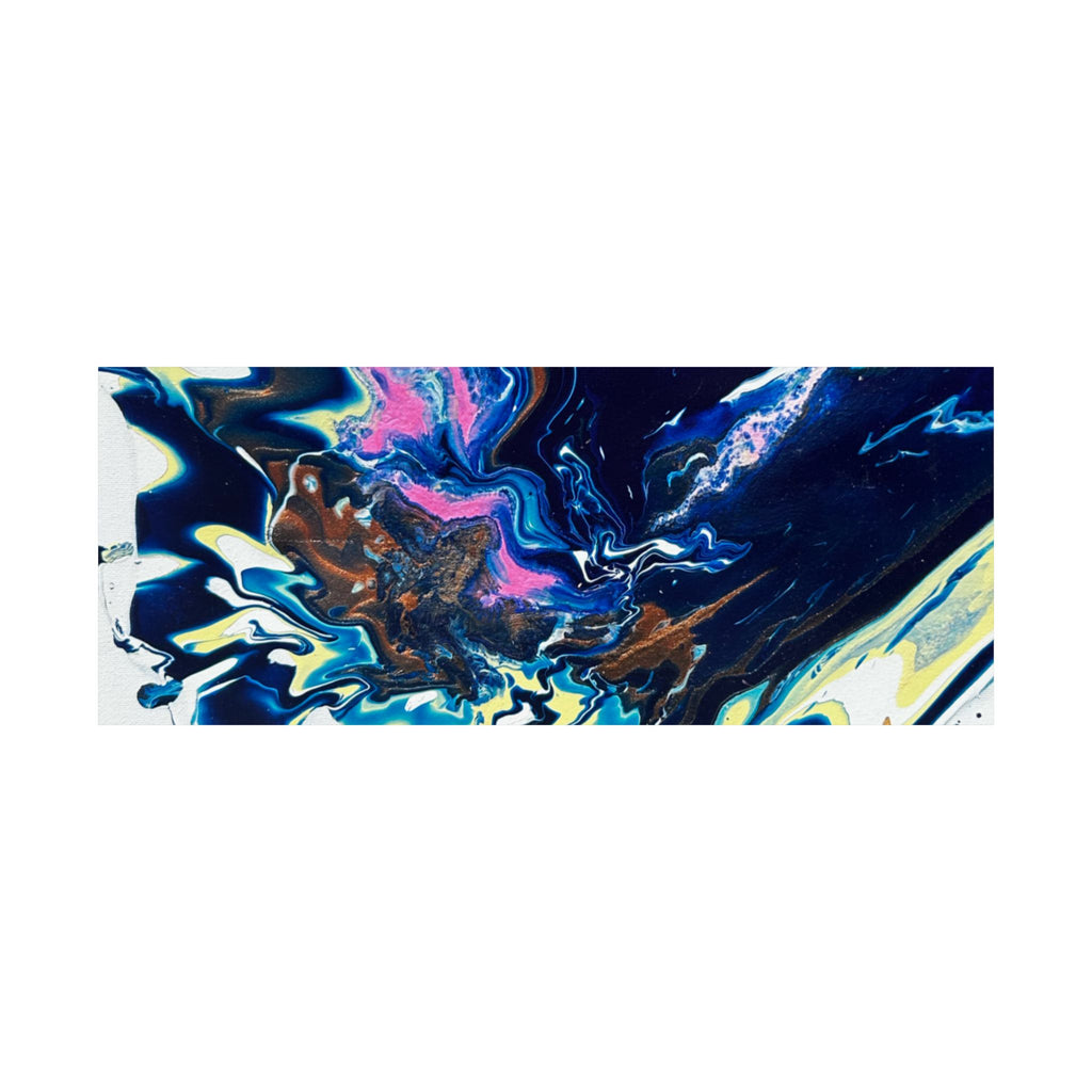 Abstract Blue Marble Matte Poster Change Horizontal Fluid Art Print