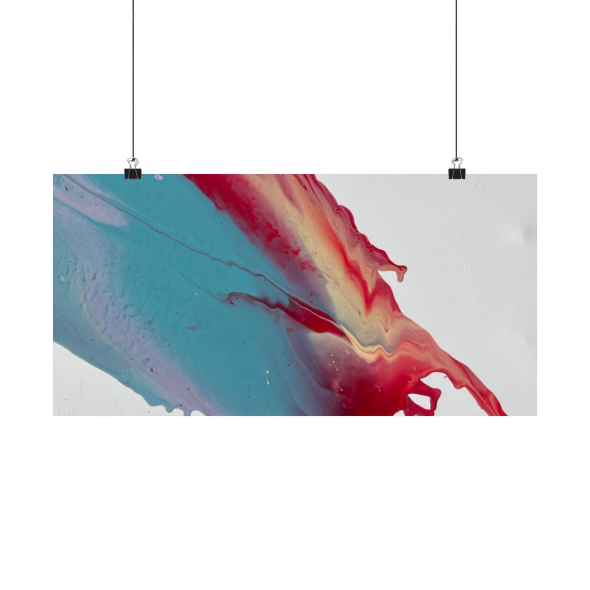 Abstract Paint Splash Matte Horizontal Poster Ceiling Colorful Fluid Art Wall Print
