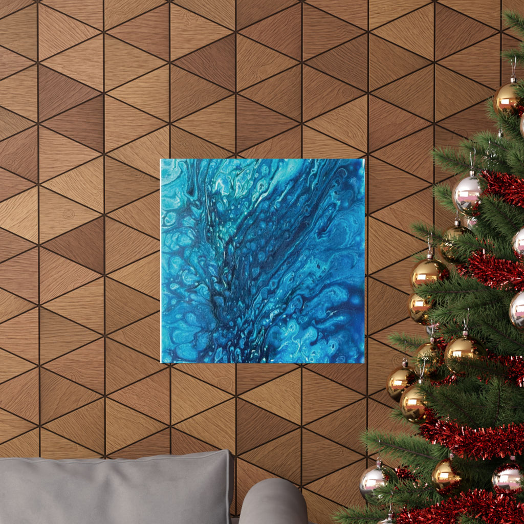 Abstract Ocean Blue Matte Poster Vertical Wall Art Print