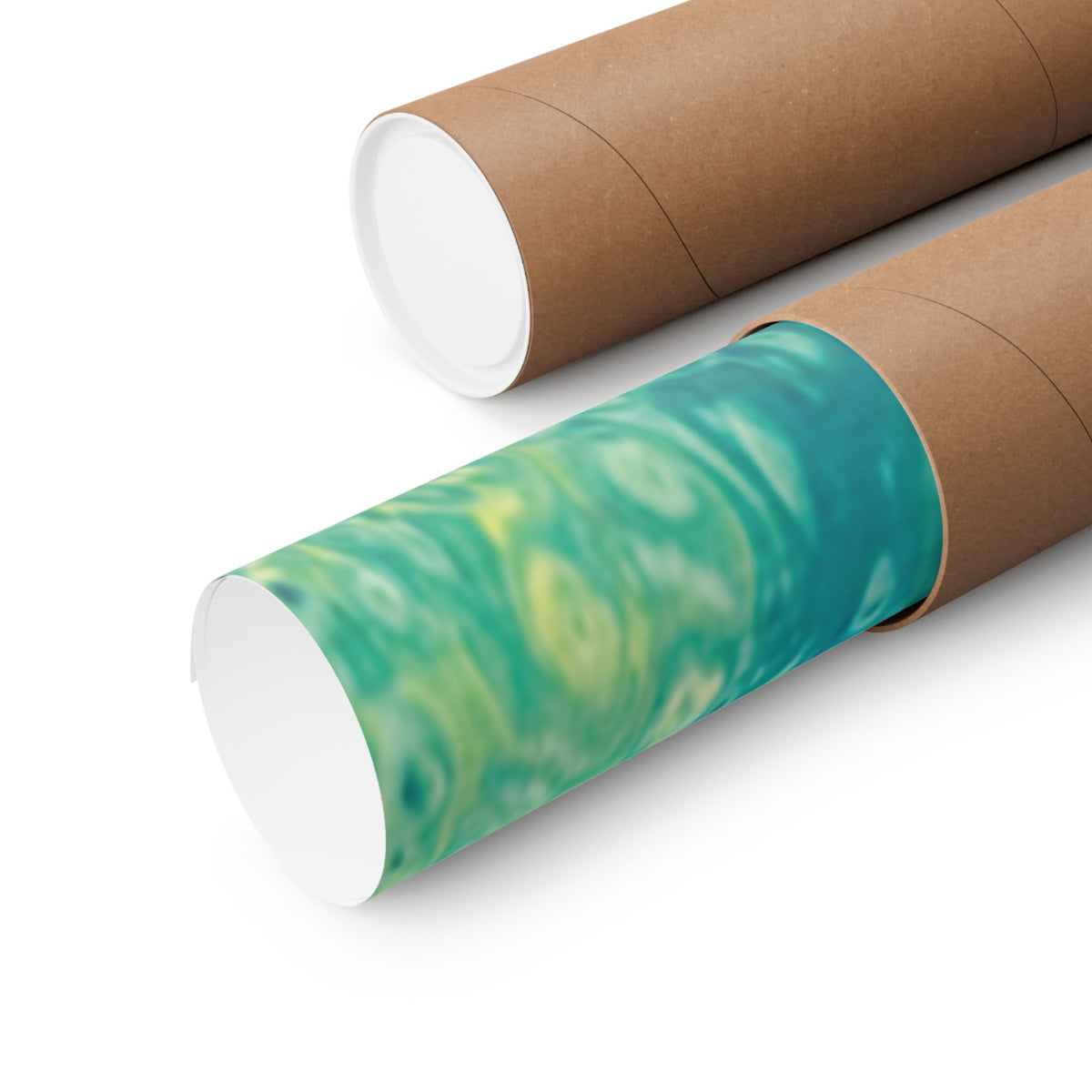 Abstract Ocean Blue Matte Poster Moss Turquoise Green Fluid Art