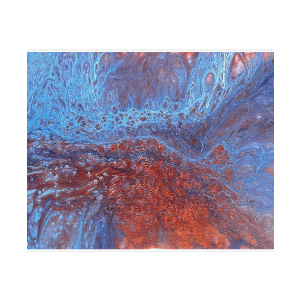 WAVE Abstract Oceanic Pour Art Matte Horizontal Poster