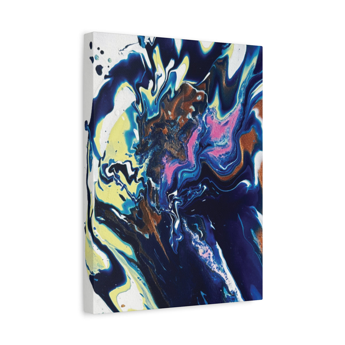 Change Abstract Blue Fluid Art Matte Canvas Print (Stretched Wall Art)