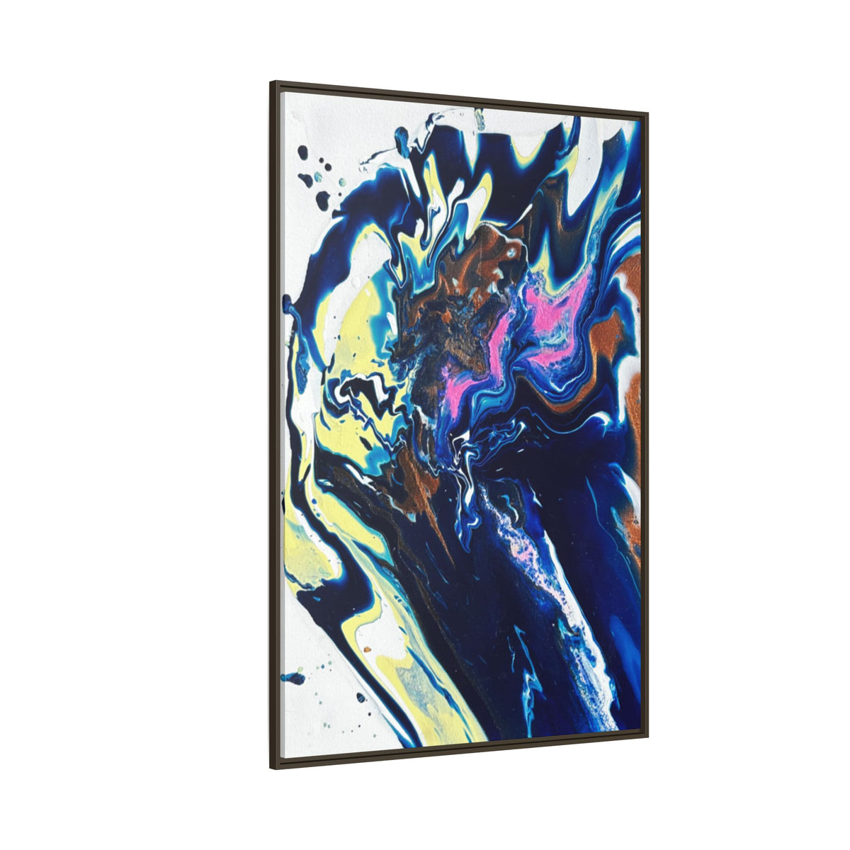 Abstract Ocean Swirl Matte Canvas Framed Art