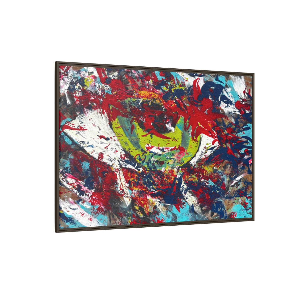 Abstract Color Splash Matte Canvas Print Eye (Framed)