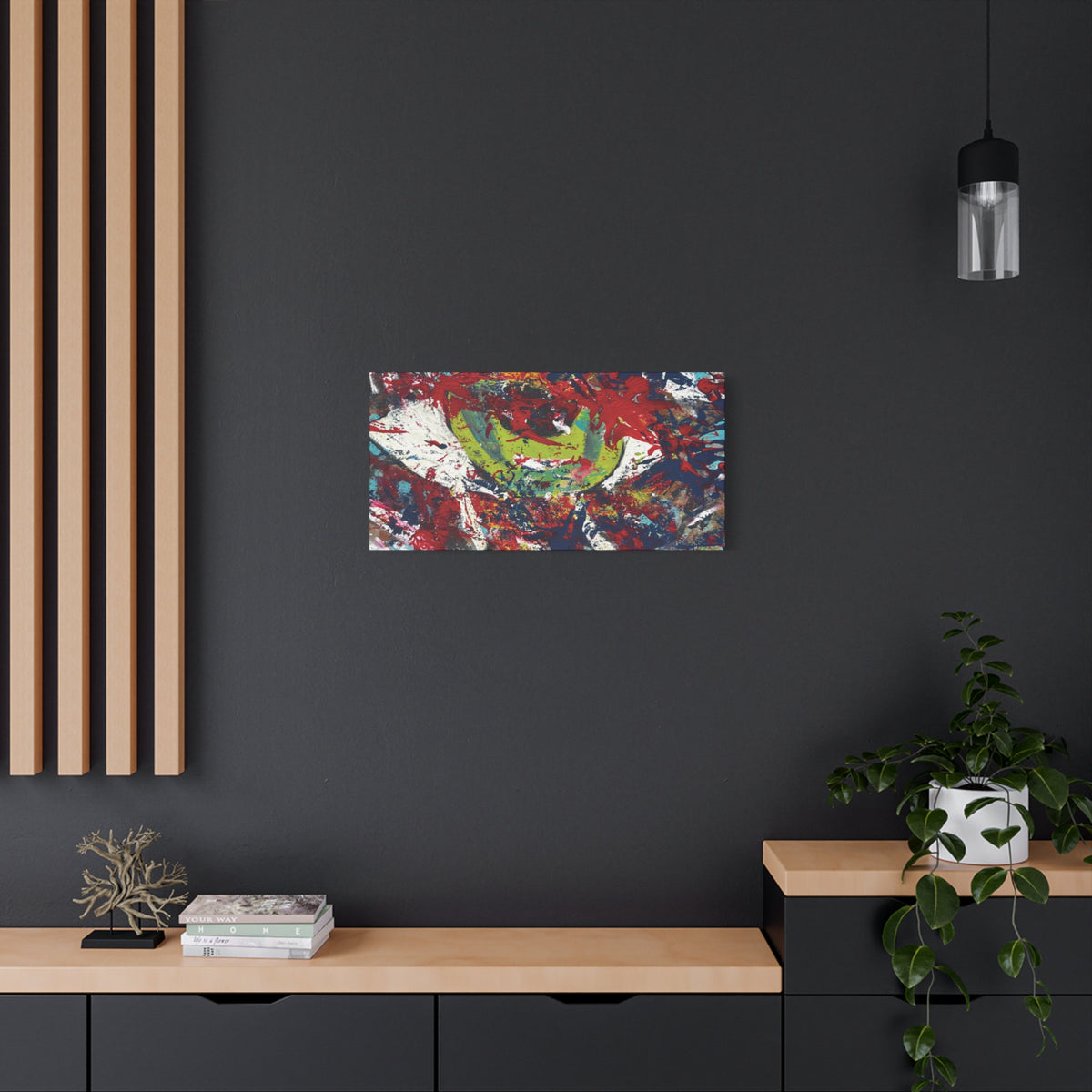 Abstract Burst Matte Canvas Print Eye Colorful Modern Wall Art, Stretched 1.25"