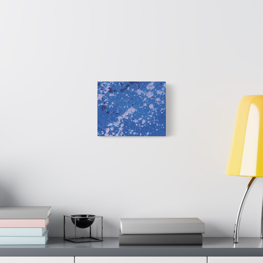 Blue Abstract Splatter Canvas Print  Dots (Matte Stretched 1.25")