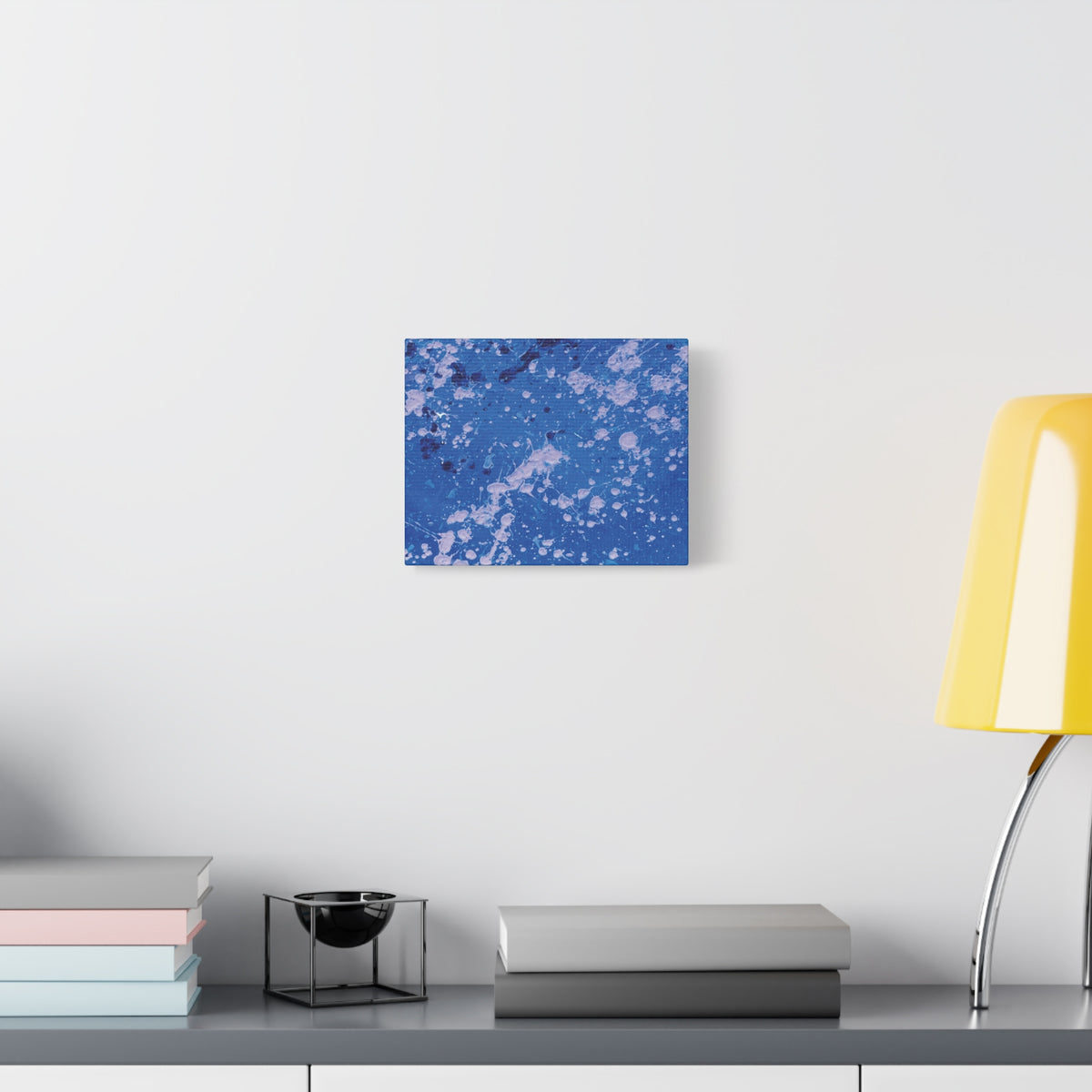Blue Abstract Splatter Canvas Print  Dots (Matte Stretched 1.25")