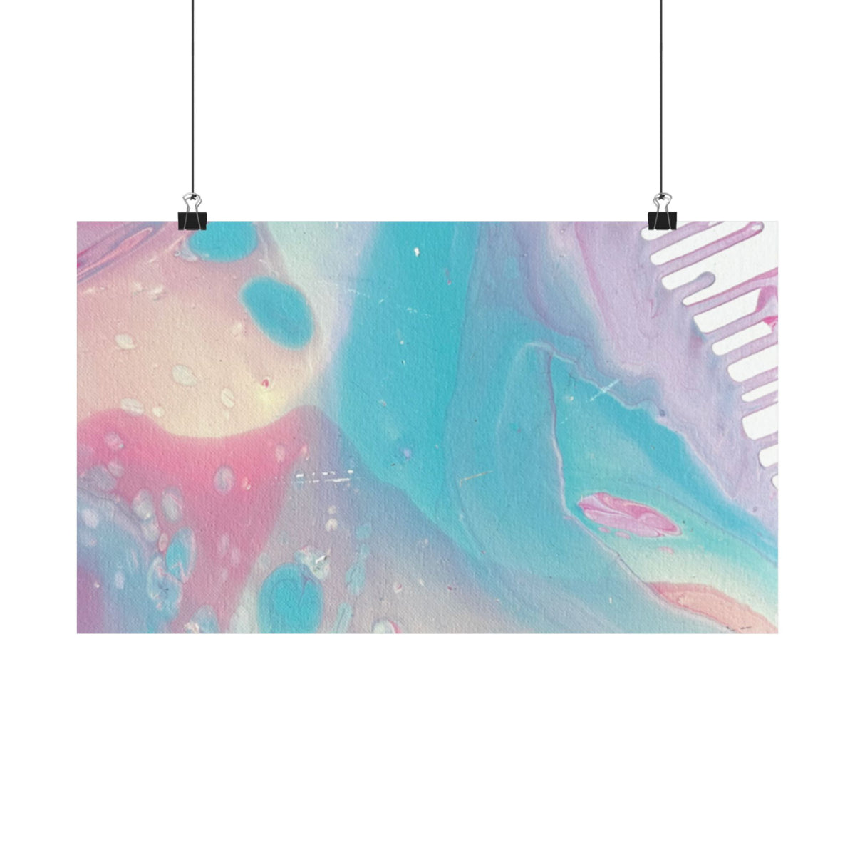 Abstract Pastel Ocean Matte Horizontal Poster Animal Calming Nursery & Bedroom Wall Art