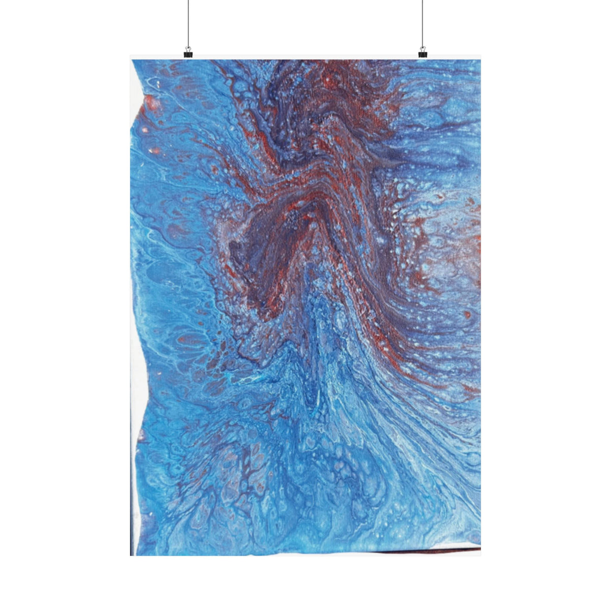 Abstract Blue Resin Art Poster Matte Vertical Wall Art