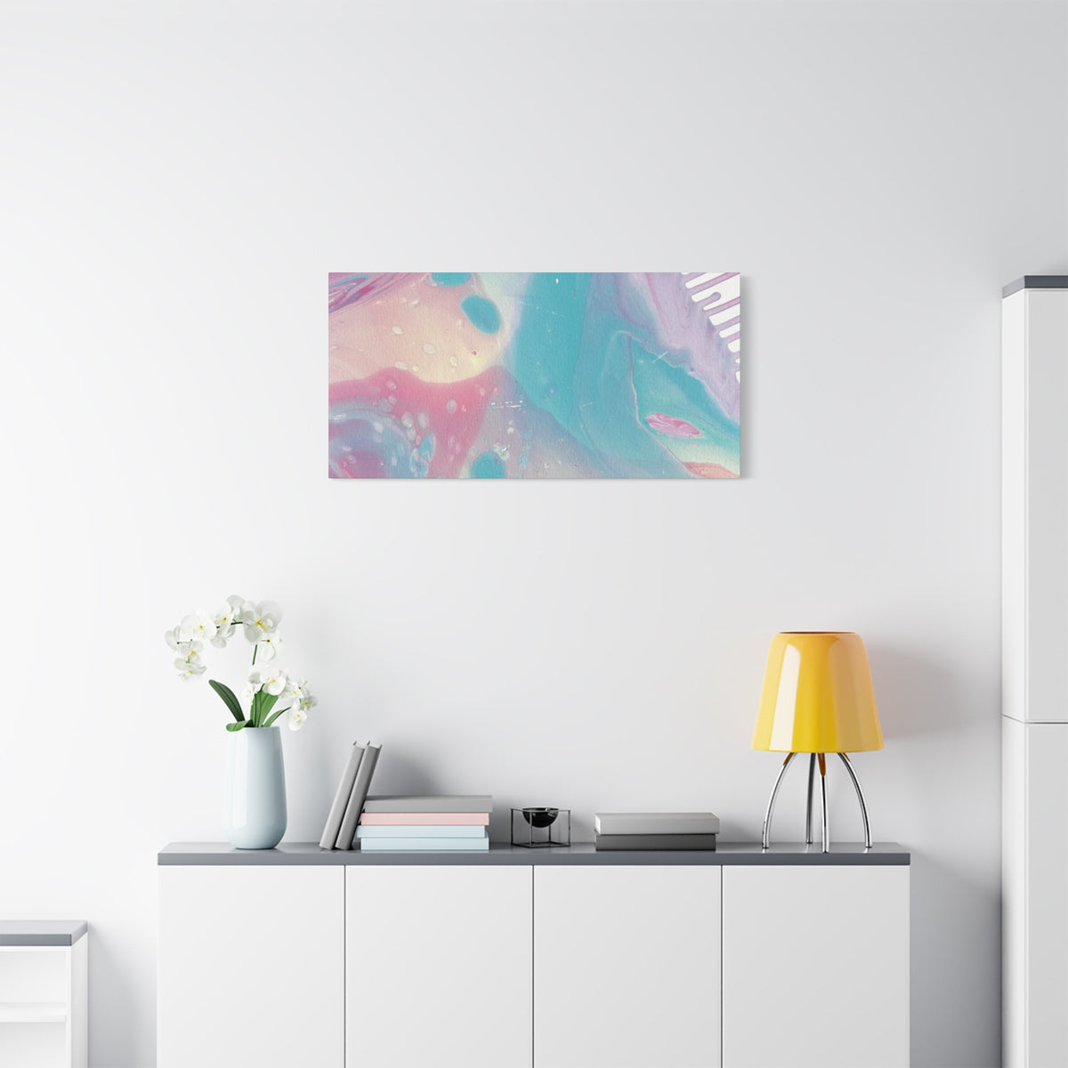 Pastel Fluid Animal Canvas Print Abstract Acrylic Pour Wall Art
