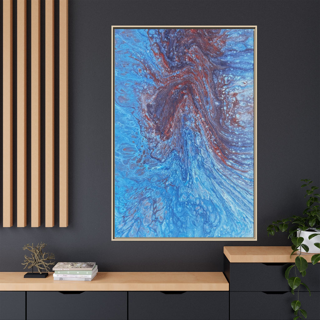 Abstract Blue Fluid Art Matte Canvas