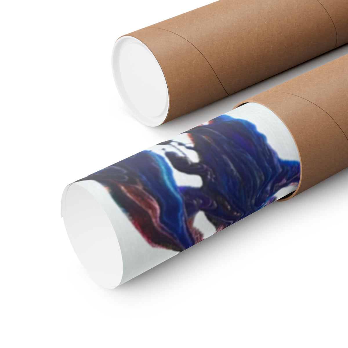 Abstract Red & Blue Matte Poster Universe Horizontal Modern Art Print