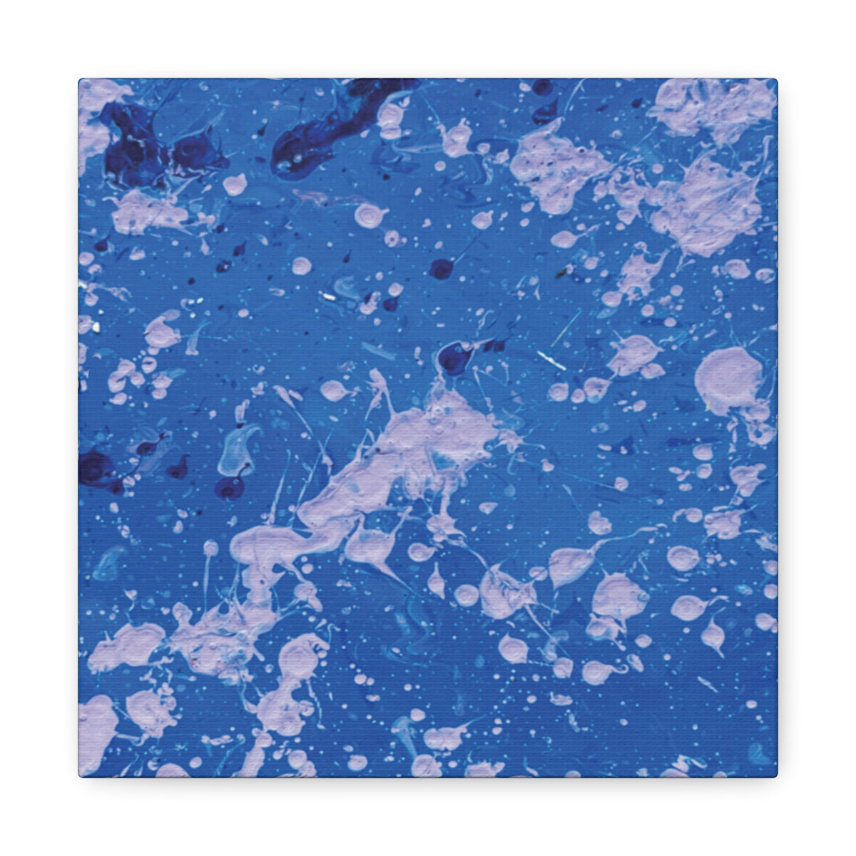 Blue Abstract Splatter Canvas Print  Dots (Matte Stretched 1.25")