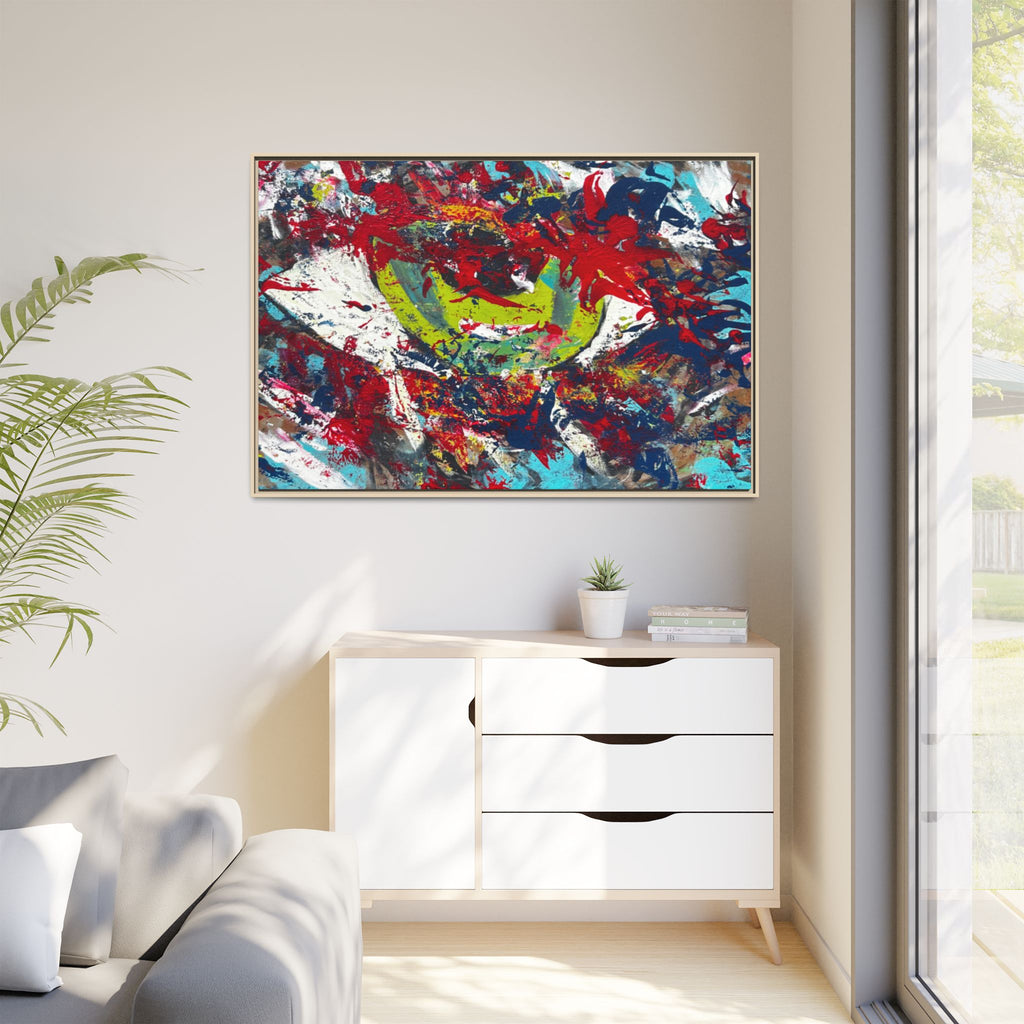 Abstract Color Splash Matte Canvas Print Eye (Framed)