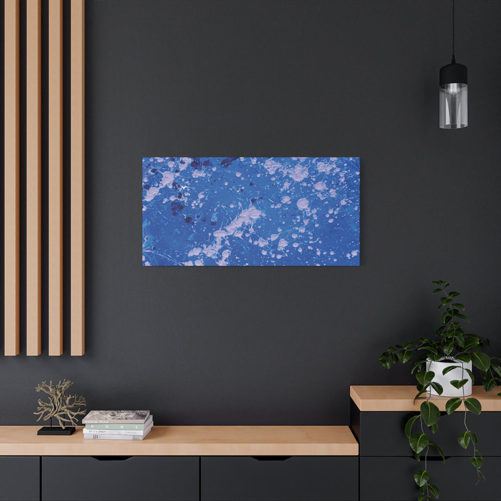 Blue Abstract Splatter Canvas Print  Dots (Matte Stretched 1.25")