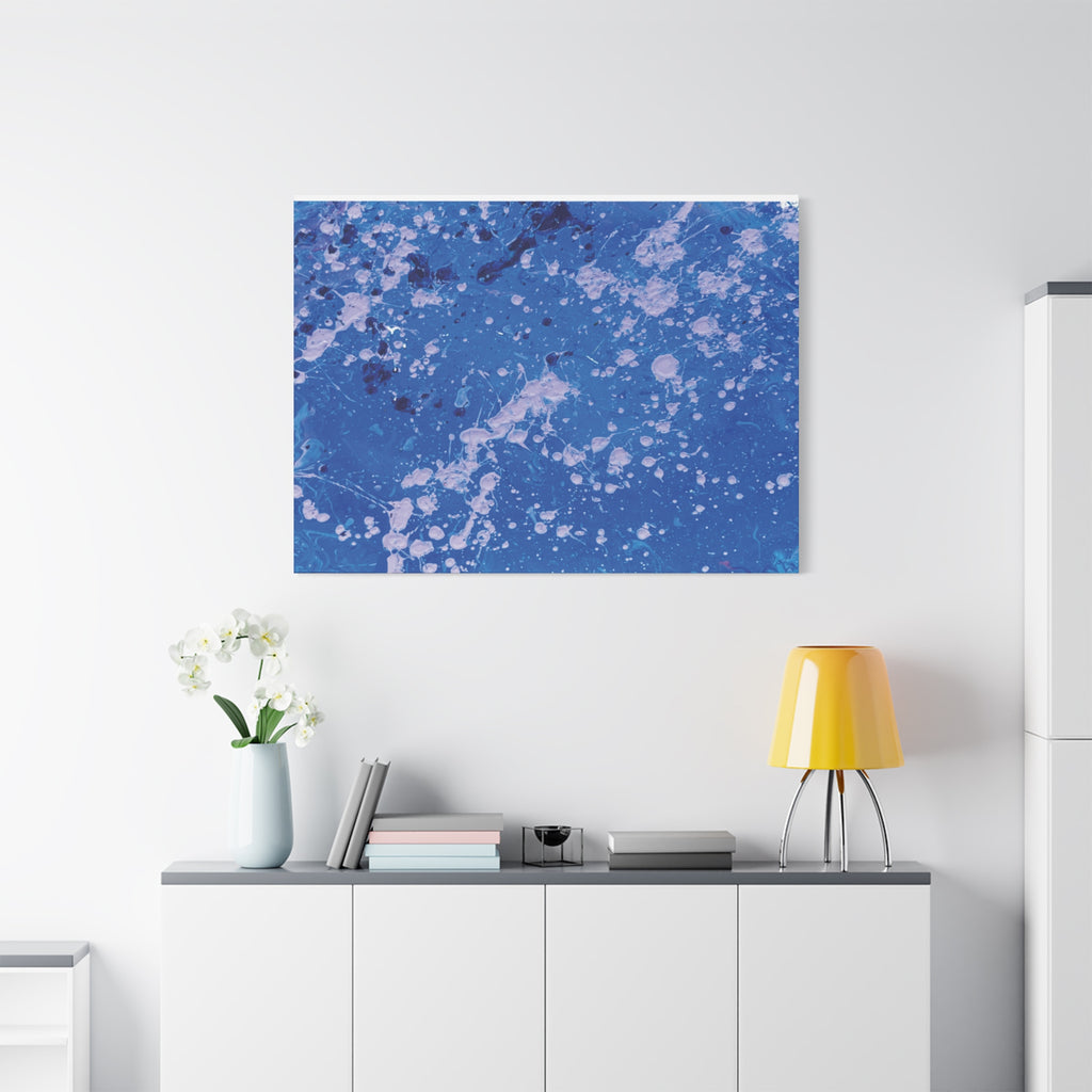 Blue Abstract Splatter Canvas Print  Dots (Matte Stretched 1.25")
