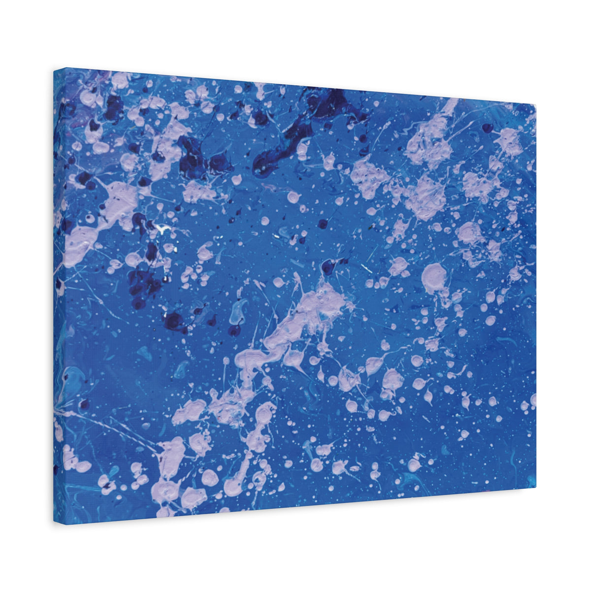Blue Abstract Splatter Canvas Print  Dots (Matte Stretched 1.25")