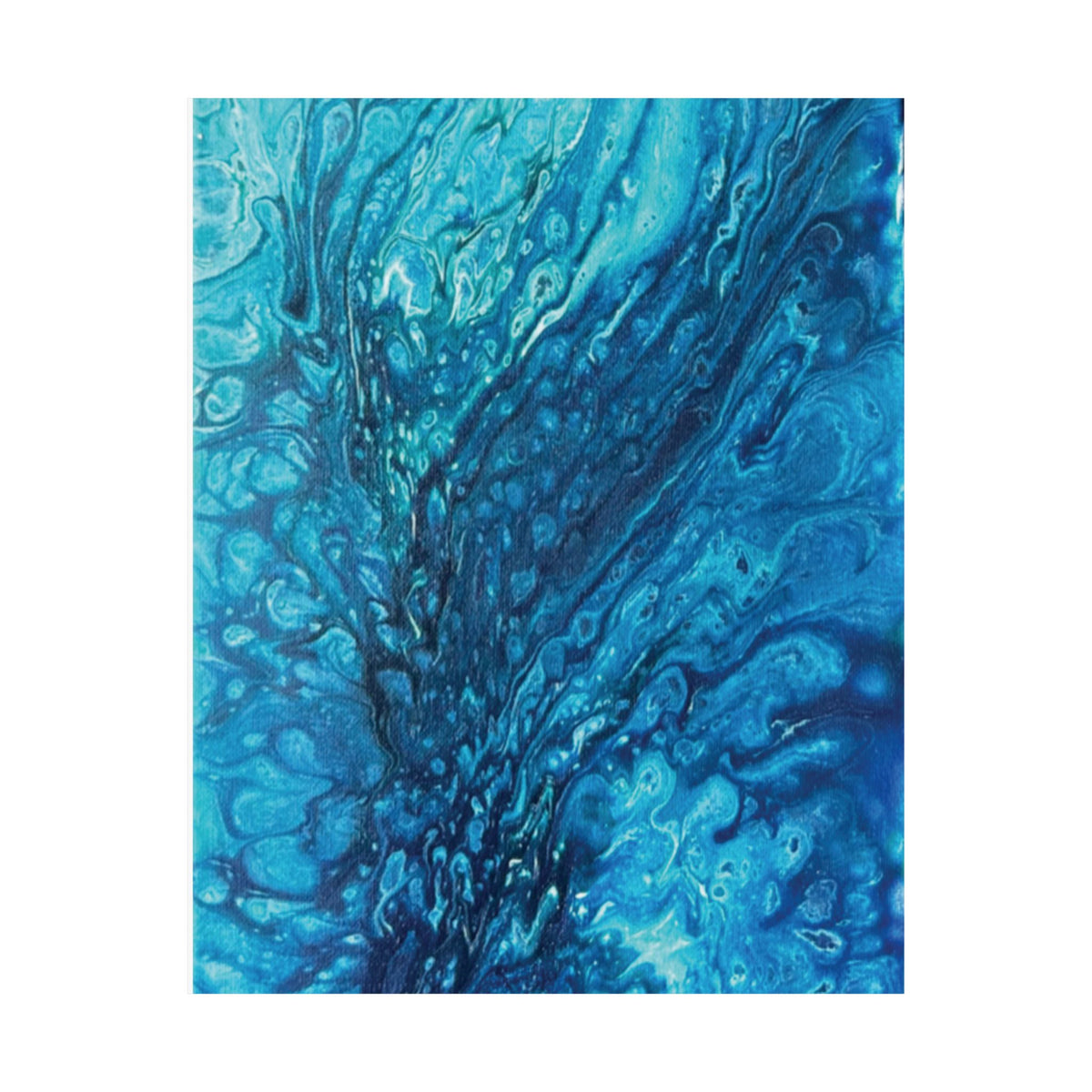 Abstract Ocean Blue Matte Poster Vertical Wall Art Print