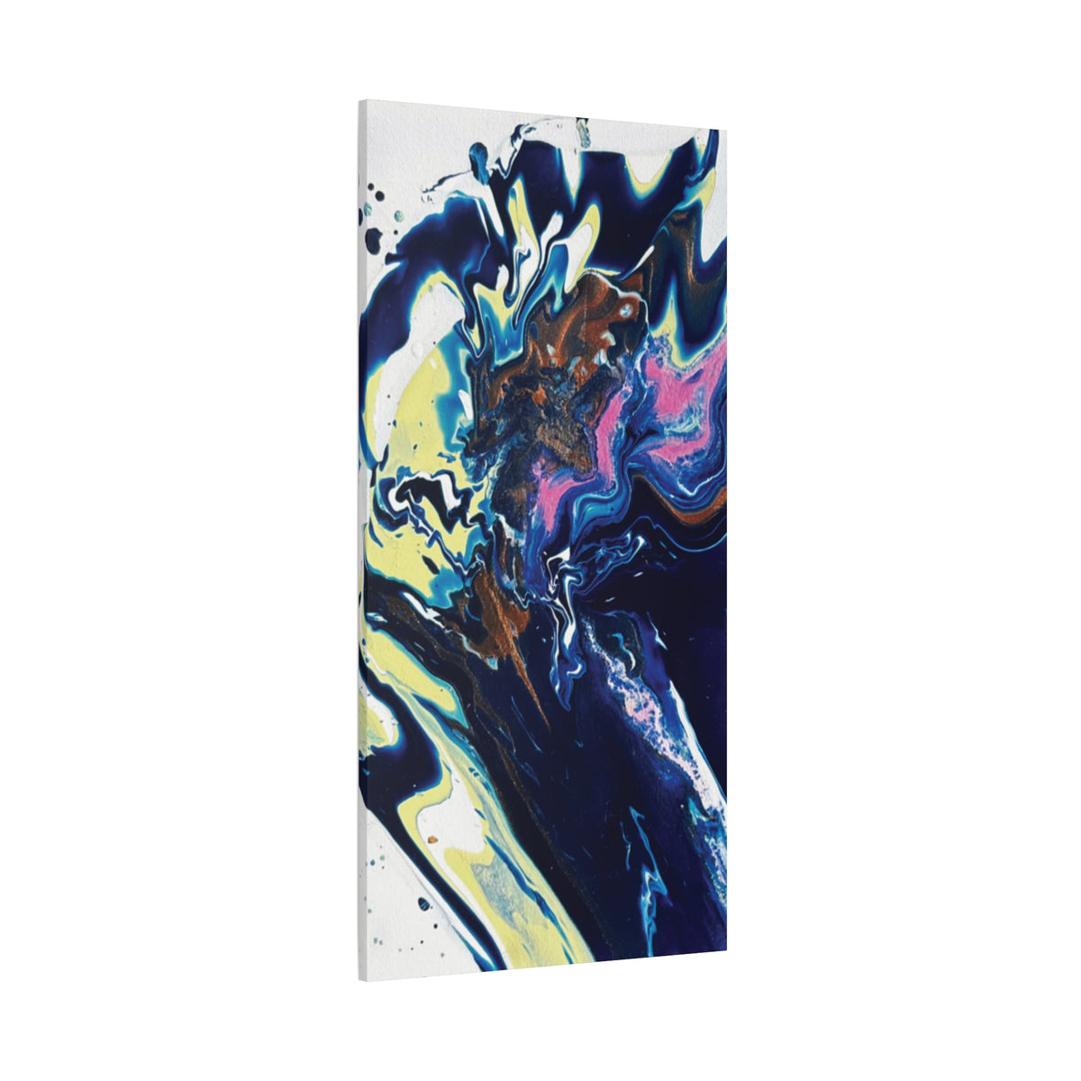 Change Abstract Blue Fluid Art Matte Canvas Print (Stretched Wall Art)