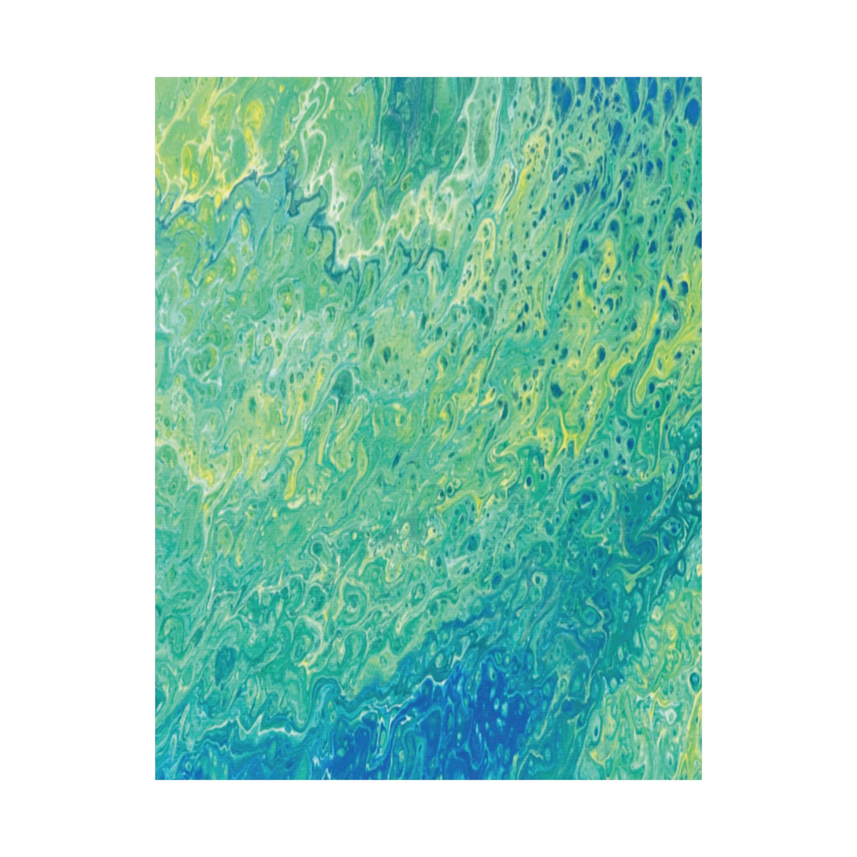 Abstract Ocean Blue Matte Poster Moss Turquoise Green Fluid Art