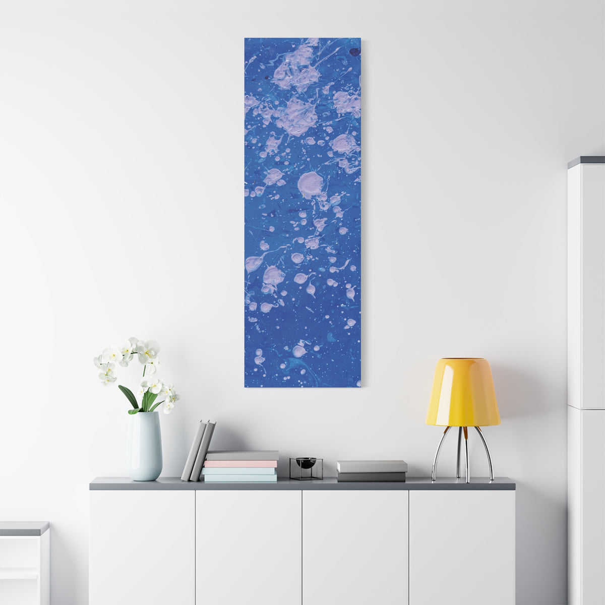 Blue Abstract Splatter Canvas Print  Dots (Matte Stretched 1.25")