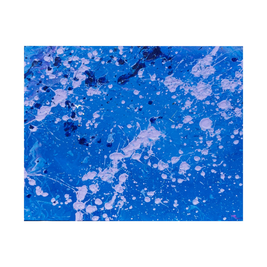 Blue Abstract Splash Matte Poster Horizontal Ocean-Inspired Art Print