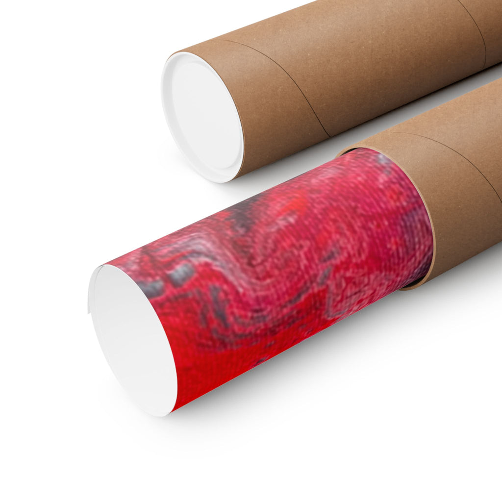 Power Abstract Red Fluid Art Matte Poster (Horizontal)