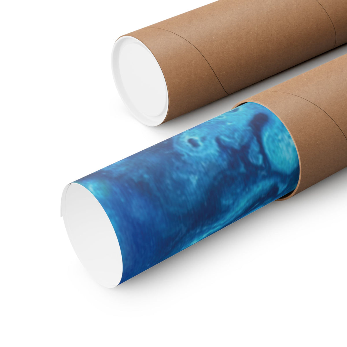 Abstract Ocean Blue Matte Poster Vertical Wall Art Print
