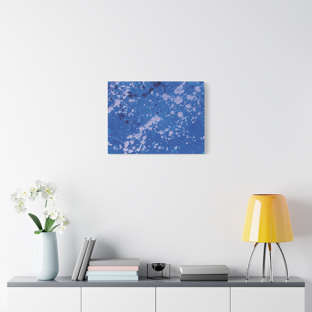 Blue Abstract Splatter Canvas Print  Dots (Matte Stretched 1.25")