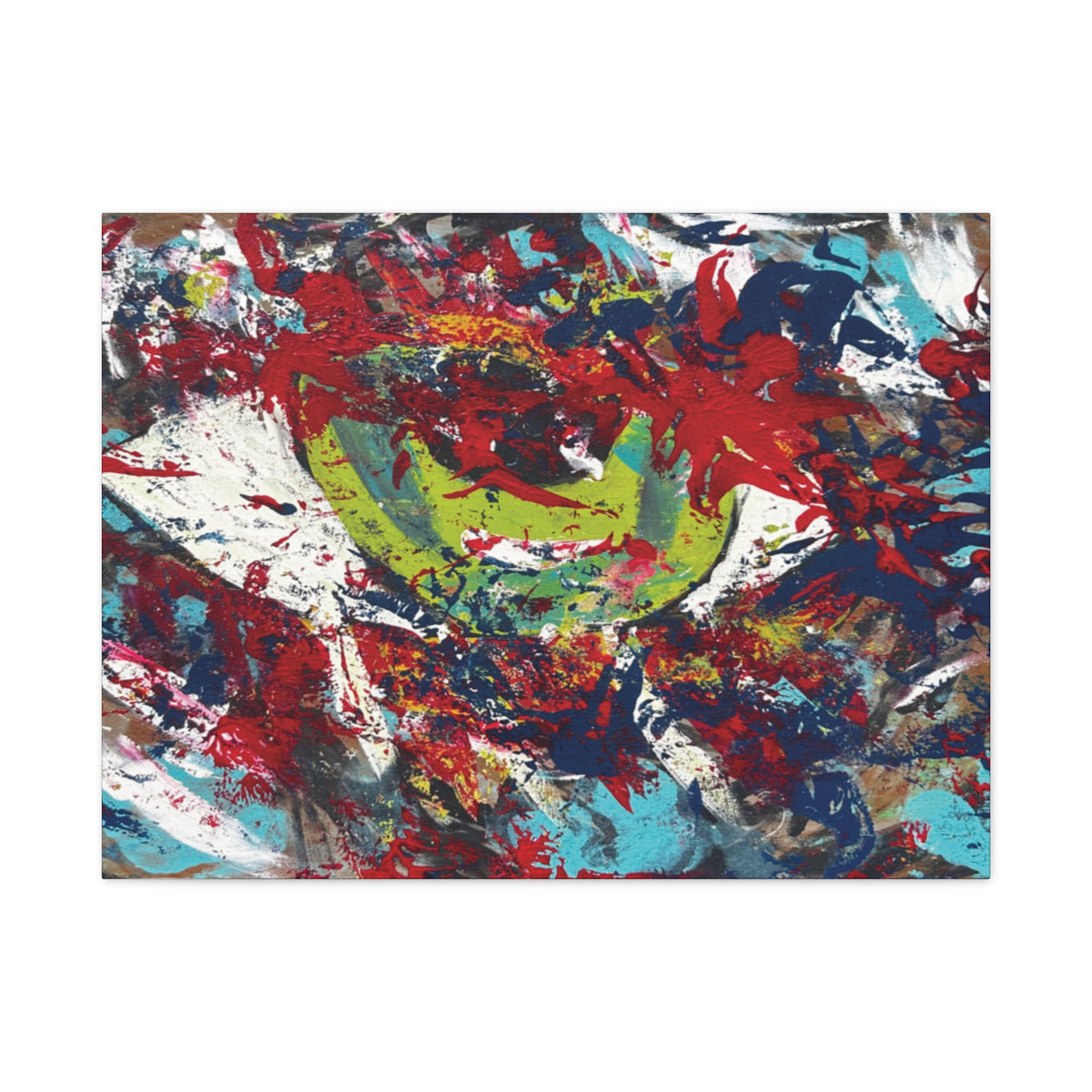 Abstract Burst Matte Canvas Print Eye Colorful Modern Wall Art, Stretched 1.25"