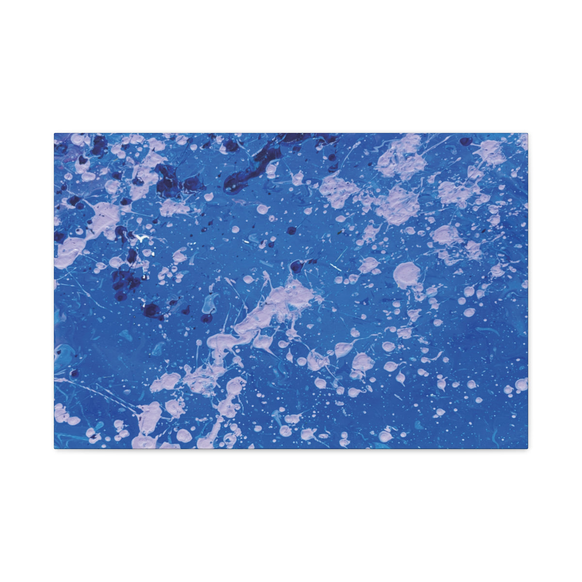Blue Abstract Splatter Canvas Print  Dots (Matte Stretched 1.25")